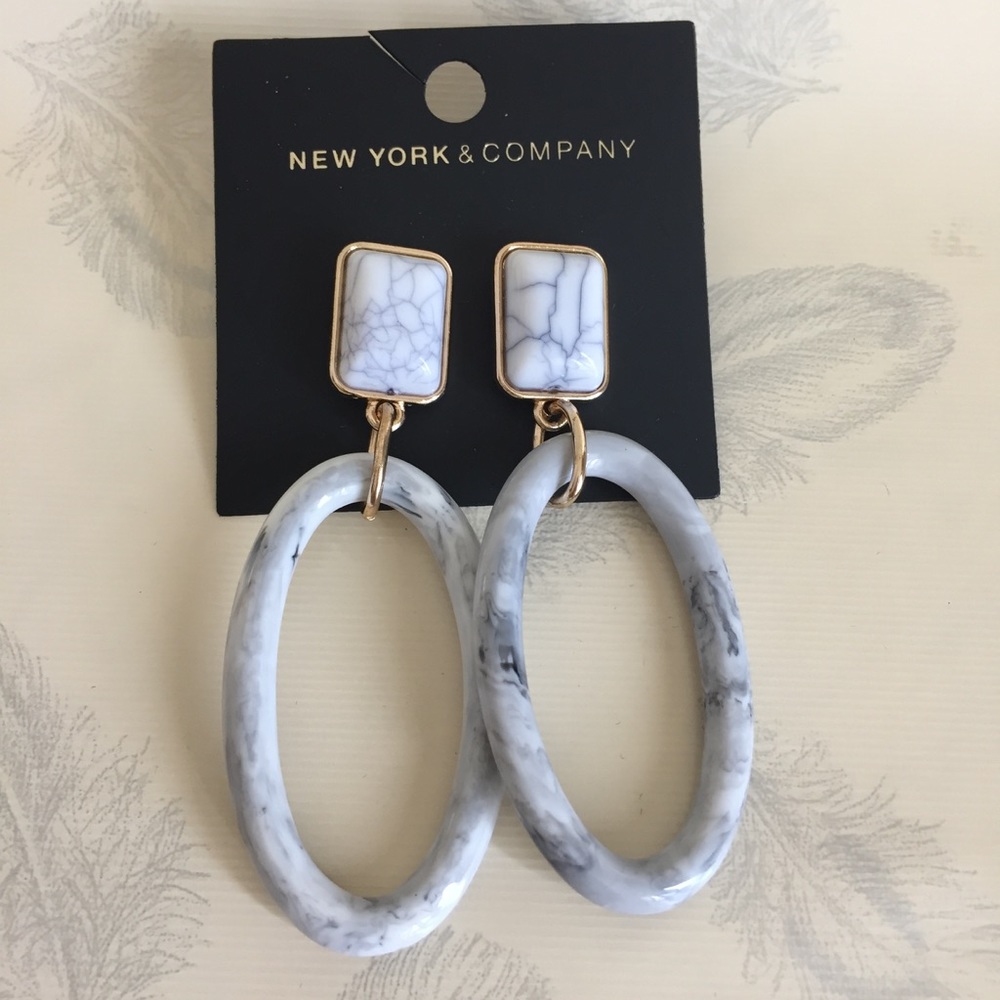 NY&Co faux marble hoop earrings
